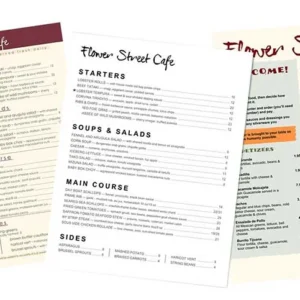Waterproof Menus